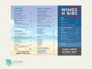 Alex Bar and Grill Inhouse menu